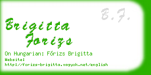 brigitta forizs business card