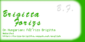 brigitta forizs business card